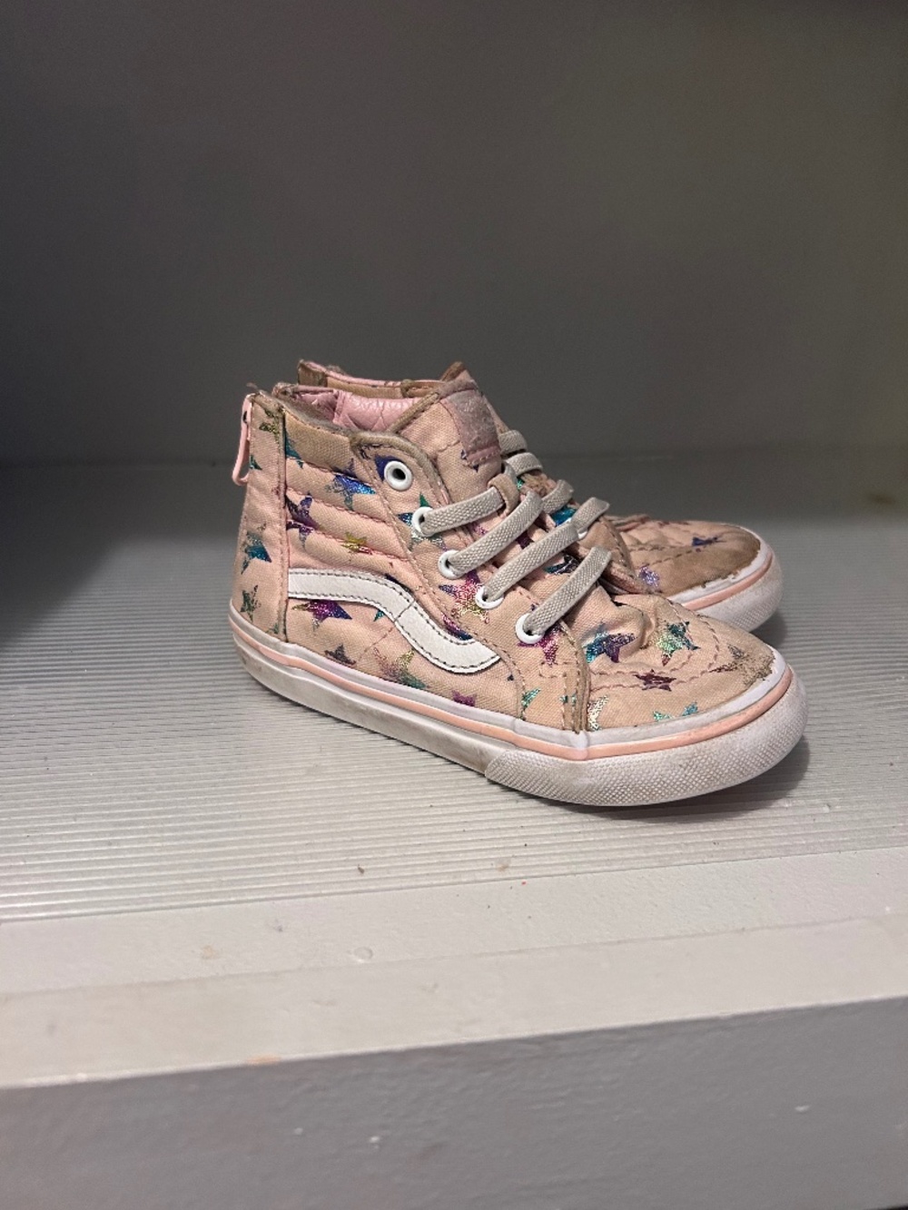 Kids pink sparkle Vans - 8C
